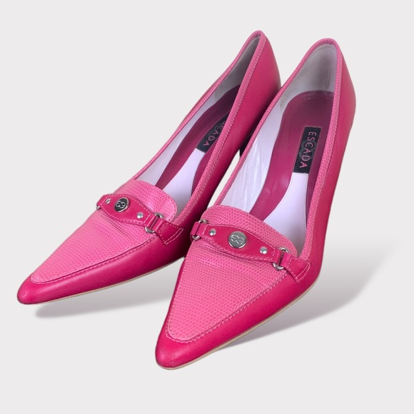 Escada Fuschia Pink Heels Shoes - Picture 3 of 7